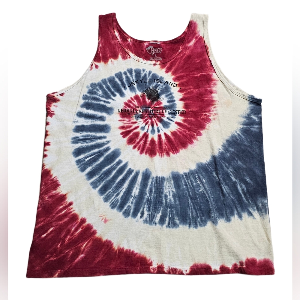 Georgia Sea Turtle Center Jekyll Island Tie Dye Tanktop T-Shirt Adult Large RFBF